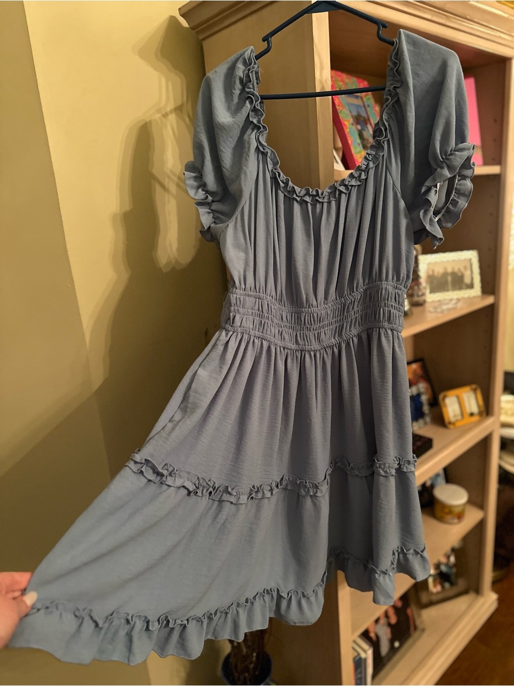 Light blue ruffle dress 2X